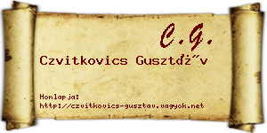 Czvitkovics Gusztáv névjegykártya